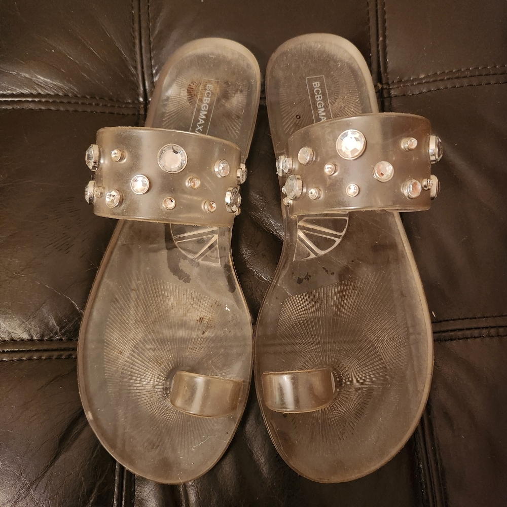 BCBGMaxAzriaParis Slides Clear PVC Size 8